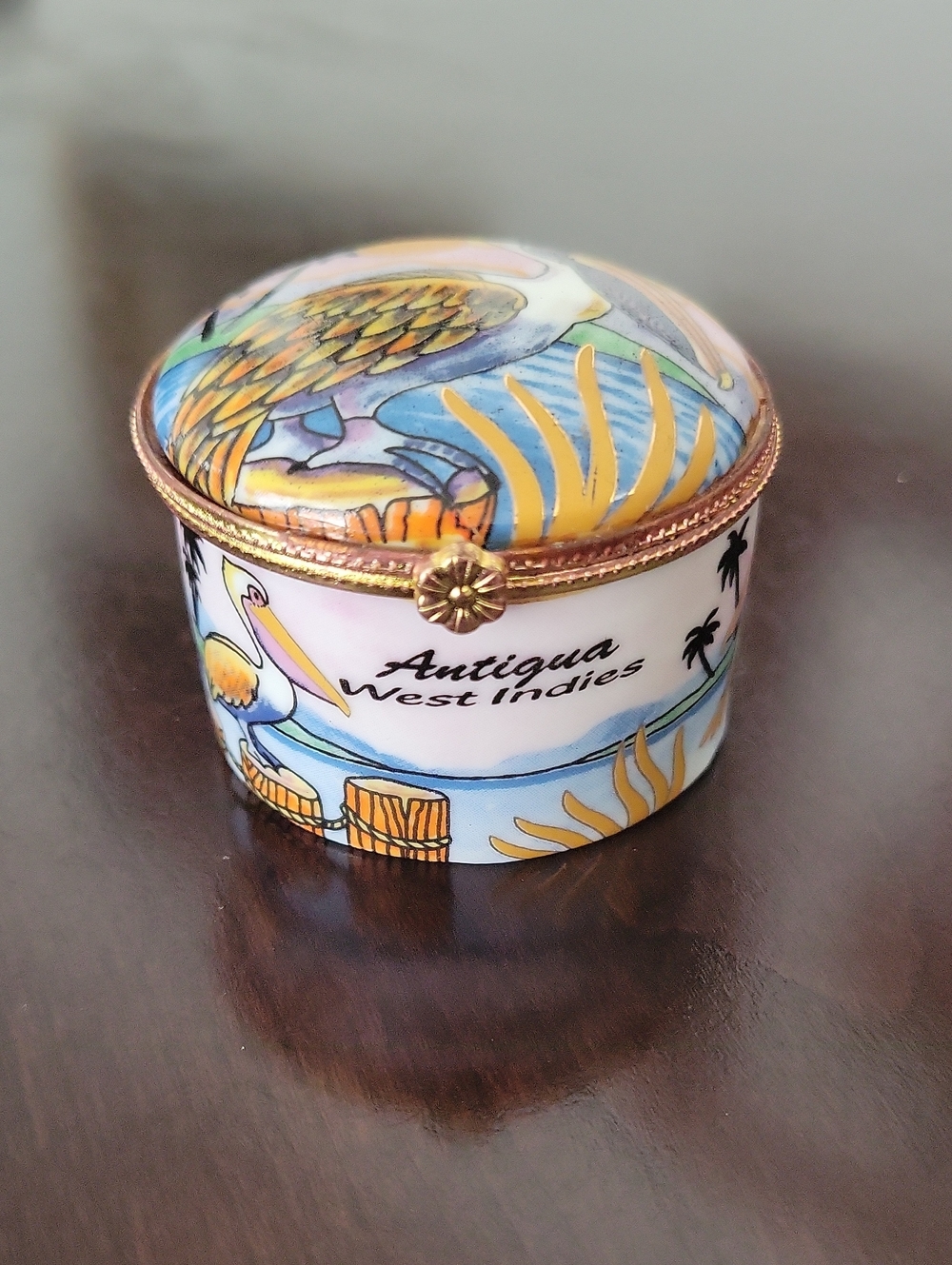 Antigua West Indies Painted Trinket Box